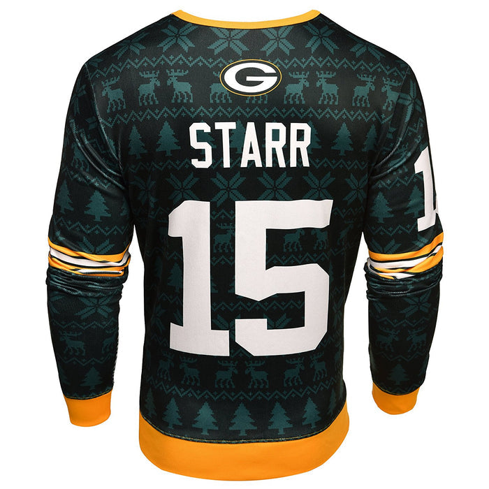 NFL Men's Green Bay Packers Bart Starr #15 Retired Player Ugly Sweater