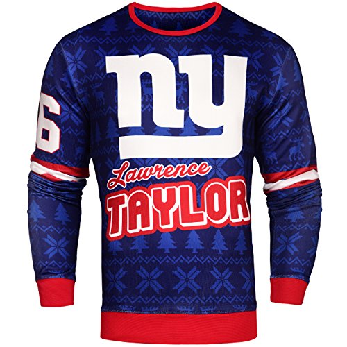 NFL Men's New York Giants Lawrence Taylor #56 Retired Player Ugly Sweater