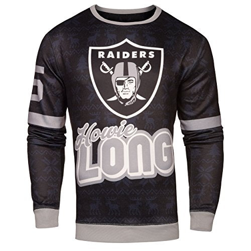 NFL Men's Oakland Raiders Howie Long #75 Retired Player Ugly Sweater