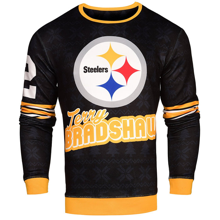 NFL Men's Pittsburgh Steelers Terry Bradshaw #12 Retired Player Ugly Sweater