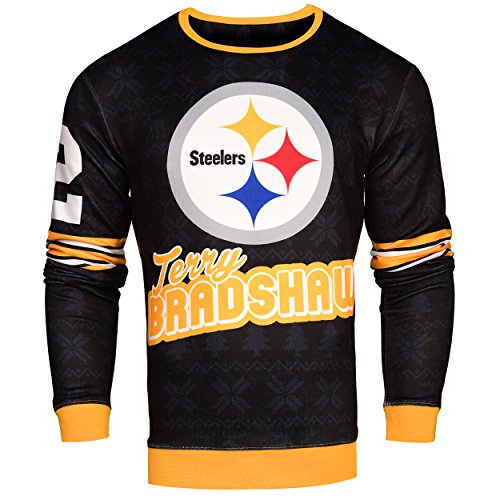 NFL Men's Pittsburgh Steelers Terry Bradshaw #12 Retired Player Ugly Sweater