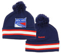 NHL Reebok New York Rangers Kids Cuffed Knit Winter Hat With Pom, Navy