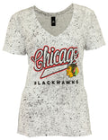 Adidas NHL Women's Chicago Blackhawks Open Script Deep V-Neck Tee