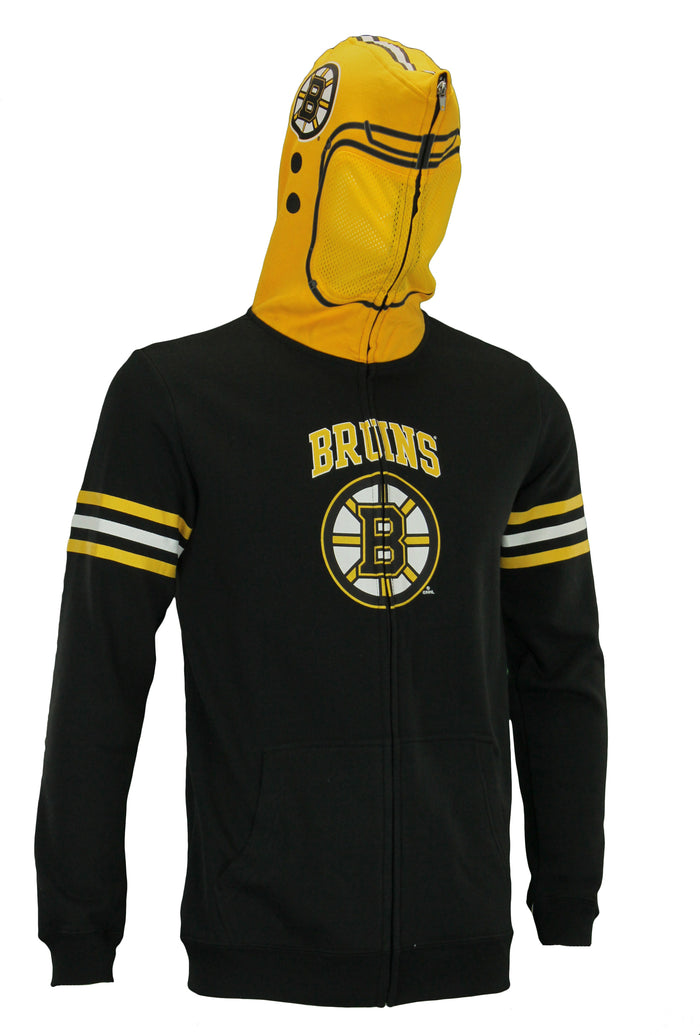 NHL Youth Boston Bruins Full Zip Helmet Masked Hoodie, Black