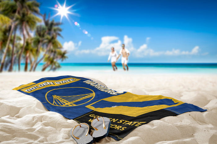 Northwest NBA Golden State Warriors State Line Beach Towel