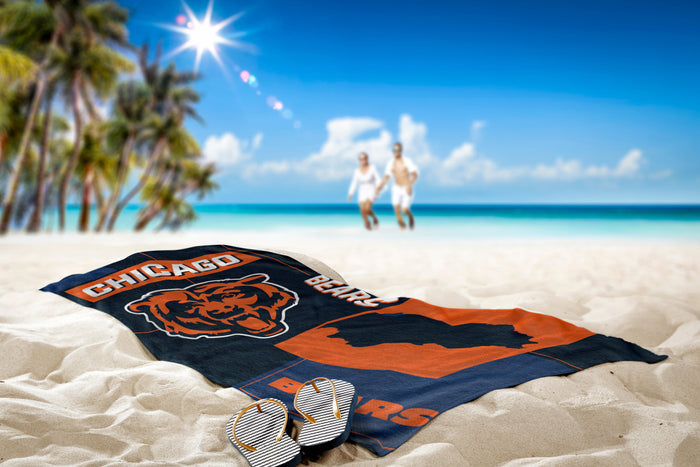 Northwest NFL Chicago Bears State Line Beach Towel