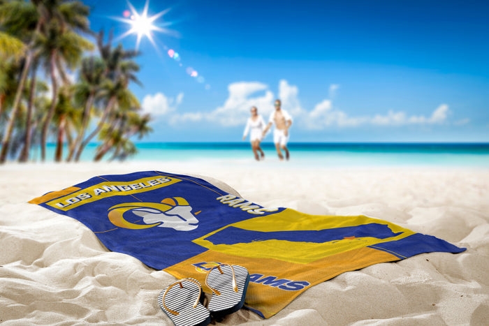 Northwest NFL Los Angeles Rams State Line Beach Towel