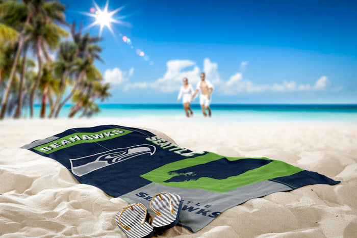 Northwest NFL Seattle Seahawks State Line Beach Towel