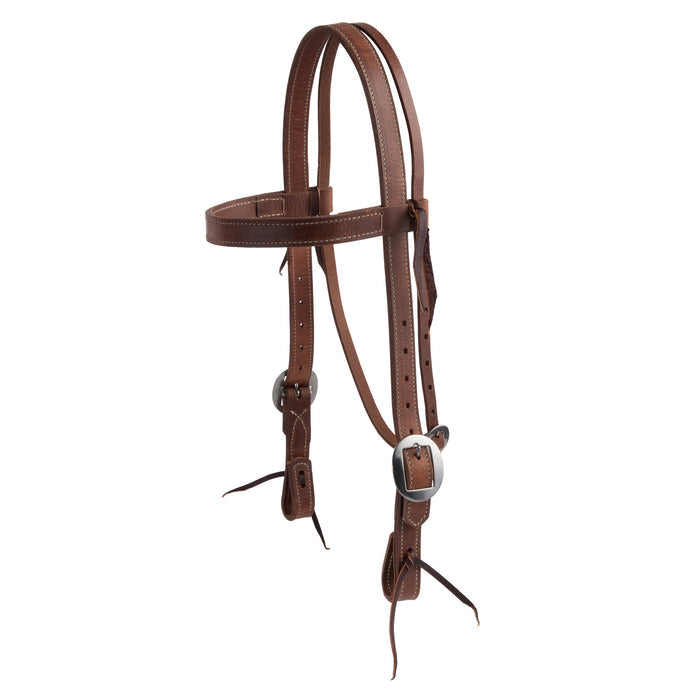 Oiled Hermann Oak Harness Leather Browband Headstall