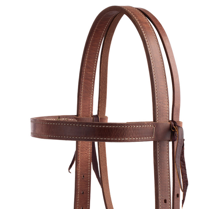Oiled Hermann Oak Harness Leather Browband Headstall