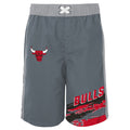 Outerstuff Chicago Bulls NBA Boys Youth (8-20) Heat-Wave Swim Shorts, Grey