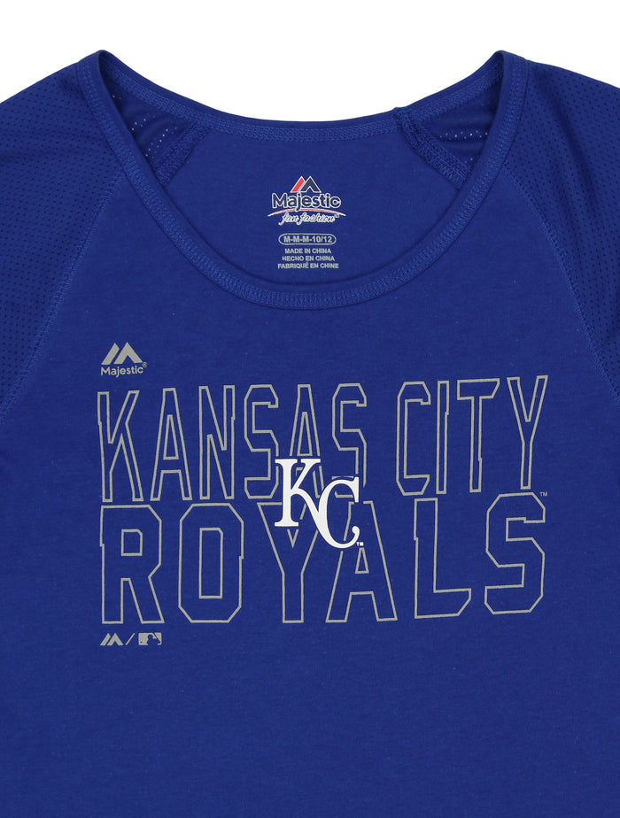 Outerstuff MLB Youth Girls Kansas City Royals Diamond Section Team Shirt Top