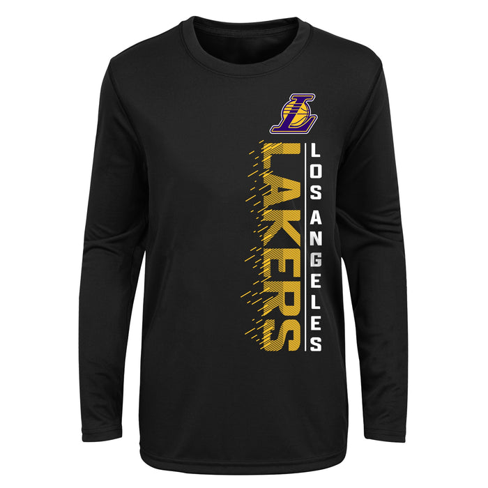 Outerstuff NBA Youth (8-20) Los Angeles Lakers Performance Long and Short Sleeve T-Shirt Combo