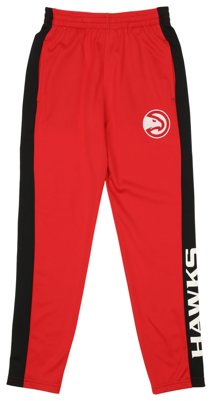 OuterStuff NBA Youth Boys Side Stripe Slim Fit Performance Pant, Atlanta Hawks