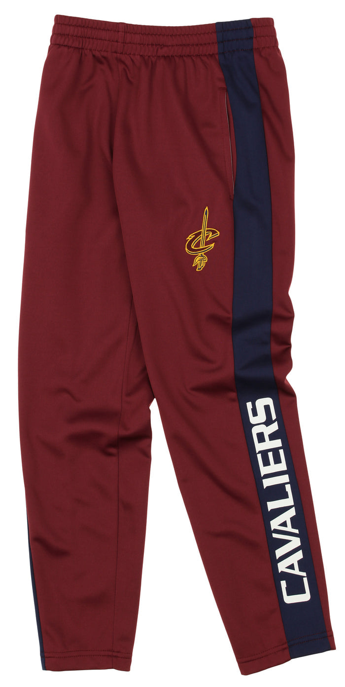 OuterStuff NBA Youth Boys Side Stripe Slim Fit Performance Pant, Cleveland Cavaliers