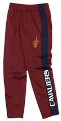OuterStuff NBA Youth Boys Side Stripe Slim Fit Performance Pant, Cleveland Cavaliers