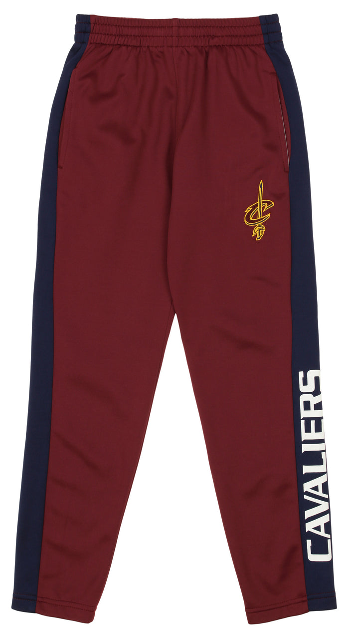 OuterStuff NBA Youth Boys Side Stripe Slim Fit Performance Pant, Cleveland Cavaliers
