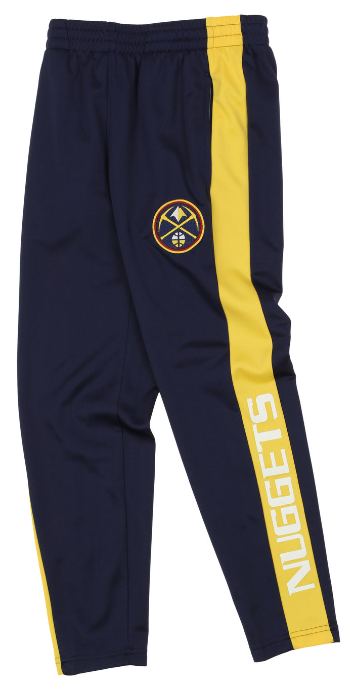 OuterStuff NBA Youth Boys Side Stripe Slim Fit Performance Pant, Denver Nuggets