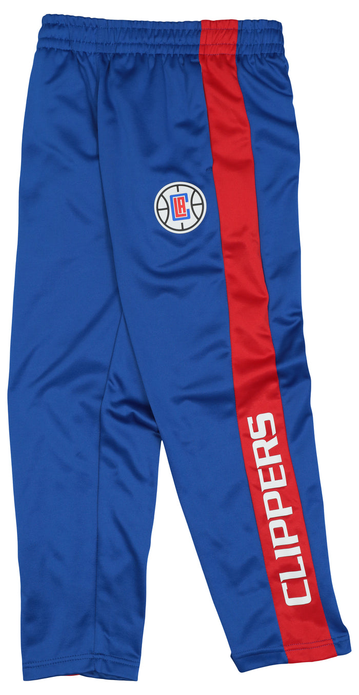 OuterStuff NBA Youth Boys Side Stripe Slim Fit Performance Pant, Los Angeles Clippers