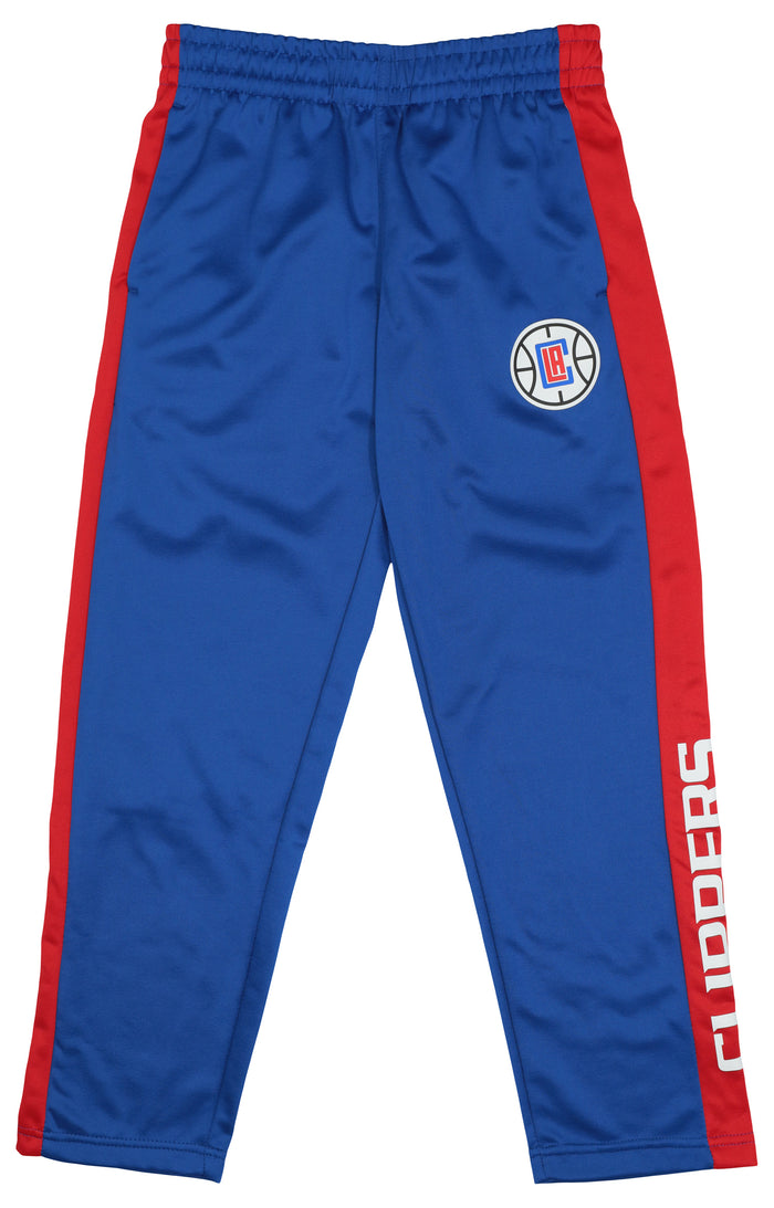 OuterStuff NBA Youth Boys Side Stripe Slim Fit Performance Pant, Los Angeles Clippers