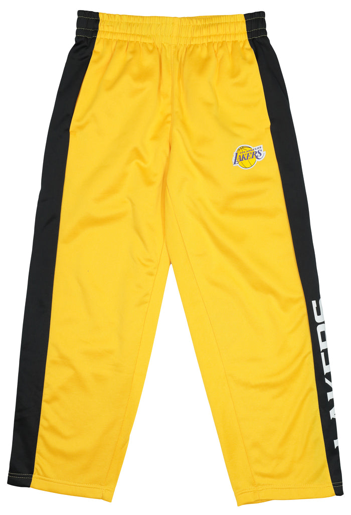 OuterStuff NBA Youth Boys Side Stripe Slim Fit Performance Pant, Los Angeles Lakers