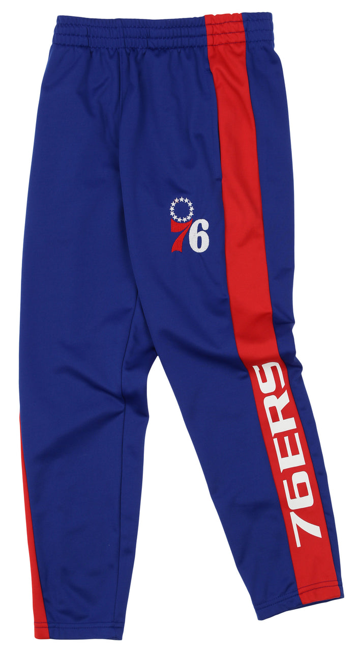 OuterStuff NBA Youth Boys Side Stripe Slim Fit Performance Pant, Philadelphia 76ers
