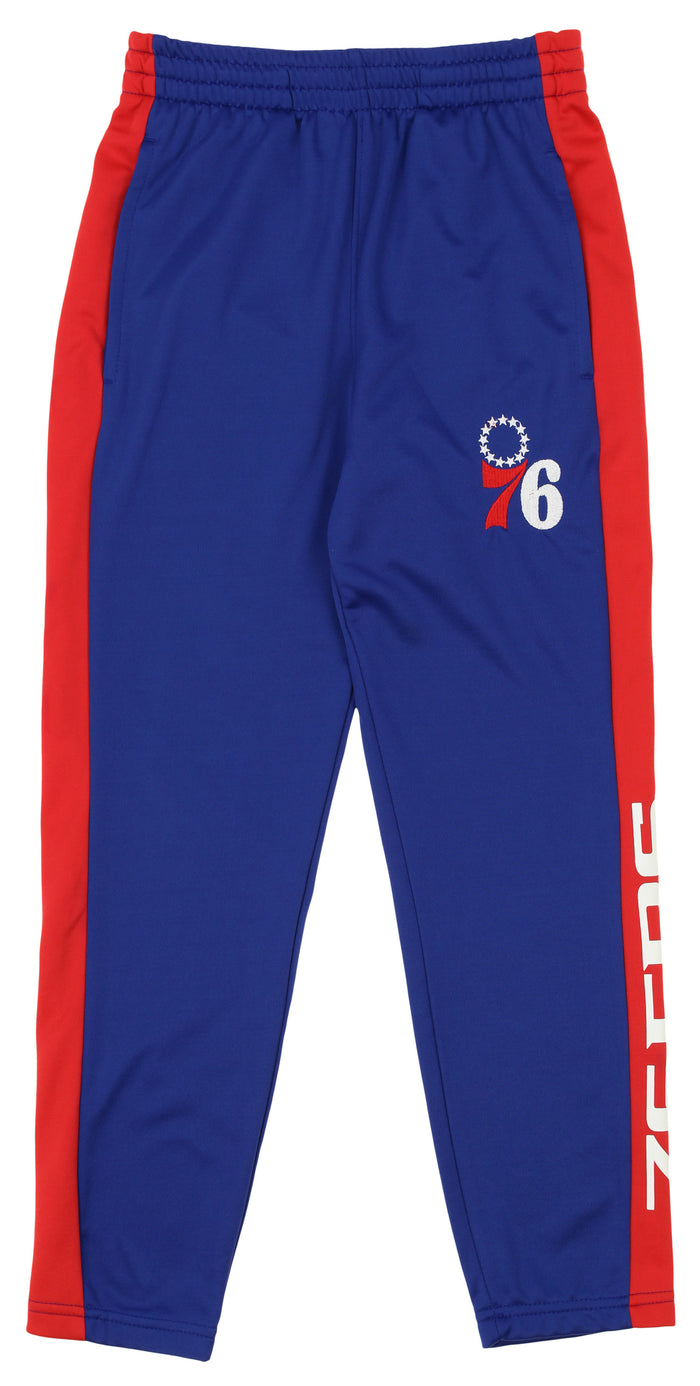 OuterStuff NBA Youth Boys Side Stripe Slim Fit Performance Pant, Philadelphia 76ers