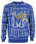 Outerstuff NCAA Men's Memphis Tigers Wordmark Repeat Crew Neck Sweater