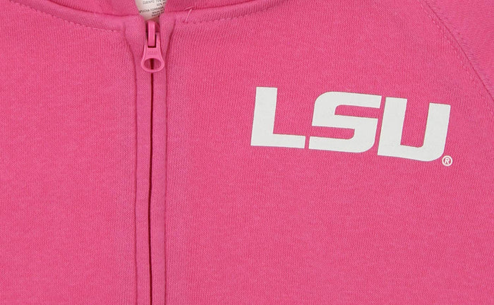 Outerstuff NCAA Women's LSU Tigers Zip Up Hoodie, Pink
