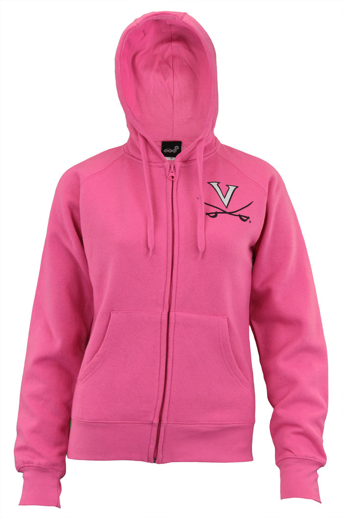 Outerstuff NCAA Women's Virginia Cavaliers Zip Up Hoodie, Pink