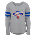 Outerstuff New York Knicks NBA Girls Kids (4-6X) & Youth (7-16) Grey Long Sleeve Dolman Tee