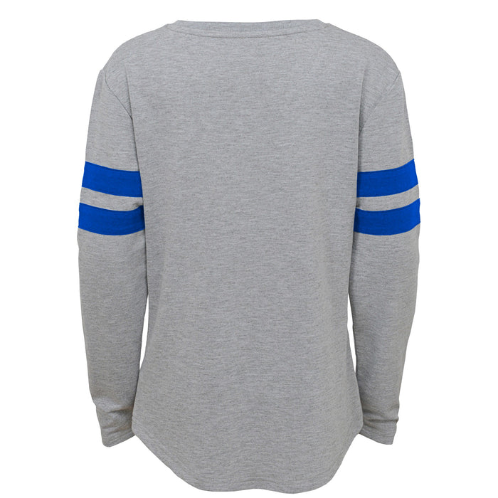 Outerstuff New York Knicks NBA Girls Kids (4-6X) & Youth (7-16) Grey Long Sleeve Dolman Tee