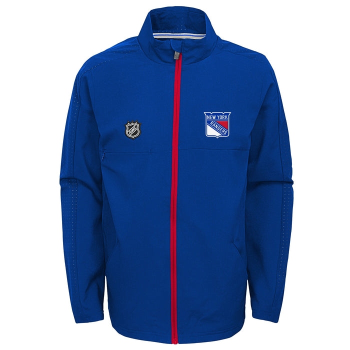 OuterStuff NHL Youth (8-20) New York Rangers Prevail Full Zip Lightweight Jacket