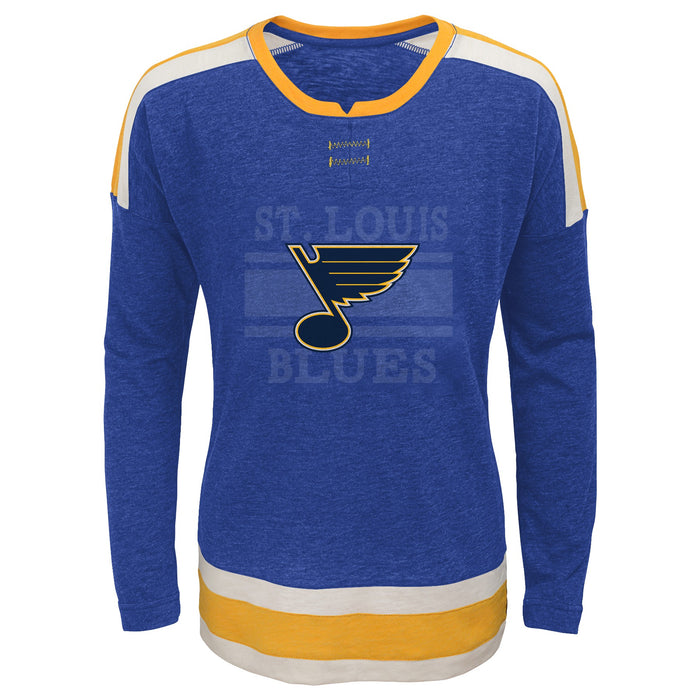 Outerstuff NHL Youth Girls (7-16) St. Louis Blues Celly Hyper Slub Tee Shirt