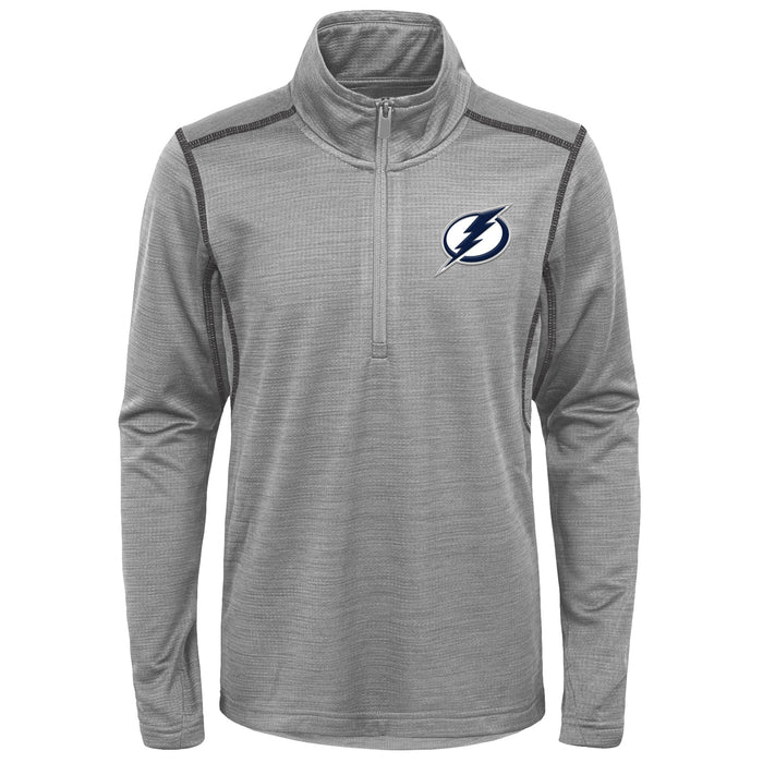 Outerstuff Tampa Bay Lightning NHL Boys Youth (8-20) Back to The Arena 1/4 Zip Pullover Sweater, Grey