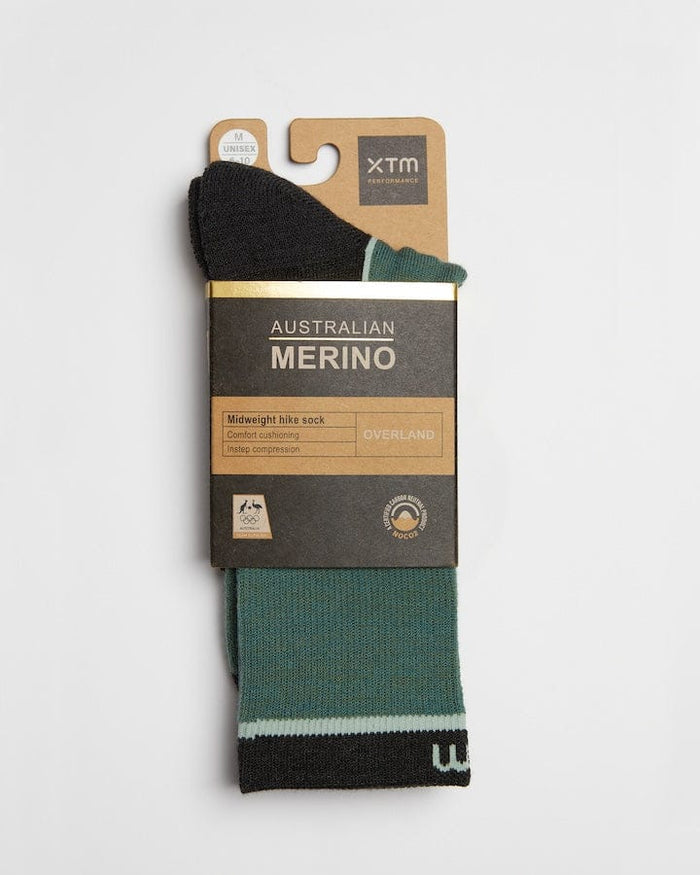XTM Performance Unisex Hiking Socks Overland Mid-weight Merino Wool-Blend Hiking Sock