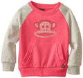 Paul Frank Little Girls Rhinestone Julius Raglan Fleece Popover Sweater, Magenta