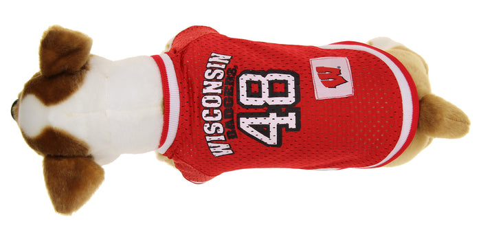 Pet First NCAA Wisconsin Badgers #48 Football Dog Jersey, XS