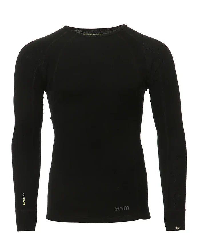 XTM Performance Unisex Thermal Top Black / 4-5XL PLUS SIZE Merino 230 Wool Unisex Long Sleeve Thermal Top MU024-BLK-45XL
