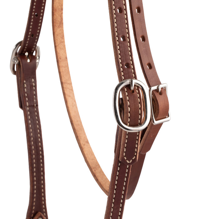 Pony Doubled and Stitched Harness Leather Browband Headstall