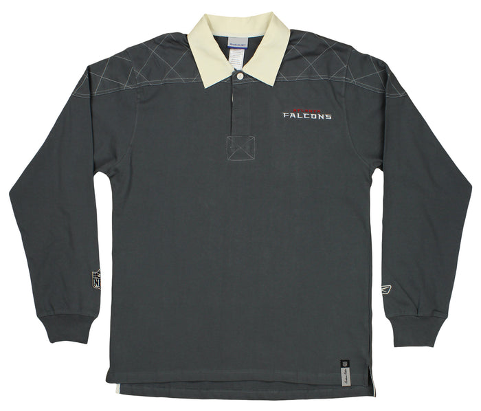 Reebok NFL Men's Atlanta Falcons Blitz Rugby Polo Top, Grey