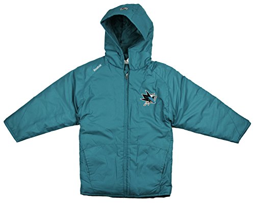 Reebok NHL Youth Boy's San Jose Sharks TNT Hooded Winter Jacket - Teal