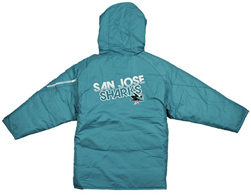 Reebok NHL Youth Boy's San Jose Sharks TNT Hooded Winter Jacket - Teal