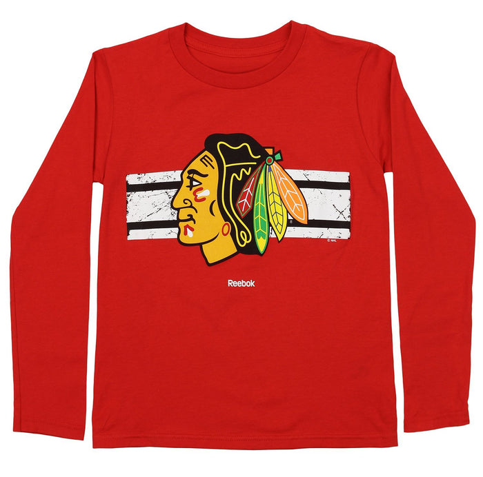 Reebok NHL Youth Chicago Blackhawks Honor Code Long Sleeve Tee, Red