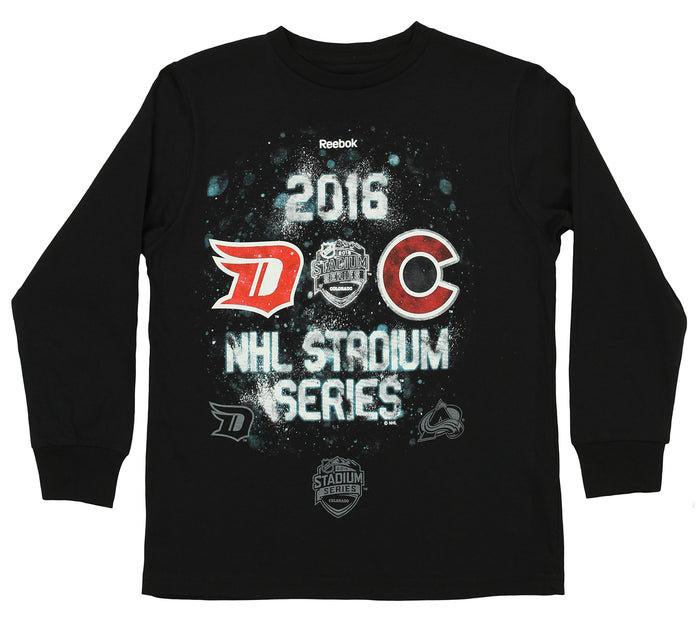 Reebok NHL Youth Colorado Avalanche Long Sleeve Snowfall Tee, Black