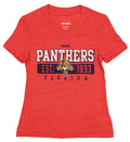 Reebok NHL Youth Girls (7-16) Florida Panthers V-Neck Short Sleeve Tee