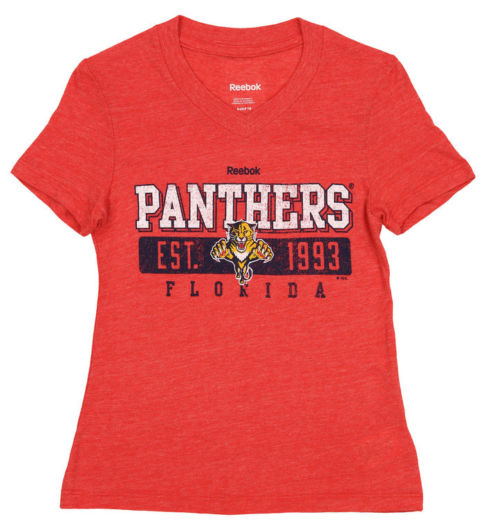 Reebok NHL Youth Girls (7-16) Florida Panthers V-Neck Short Sleeve Tee