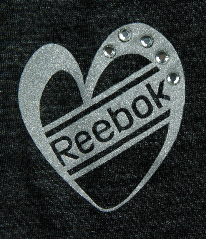 Reebok NHL Youth Girl's Boston Bruins Logo 3/4 Sleeve Raglan Tee T-Shirt, Grey