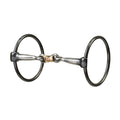 Ring Snaffle Bit with 5" Sweet Iron Dogbone Mouth with Copper Inlay
