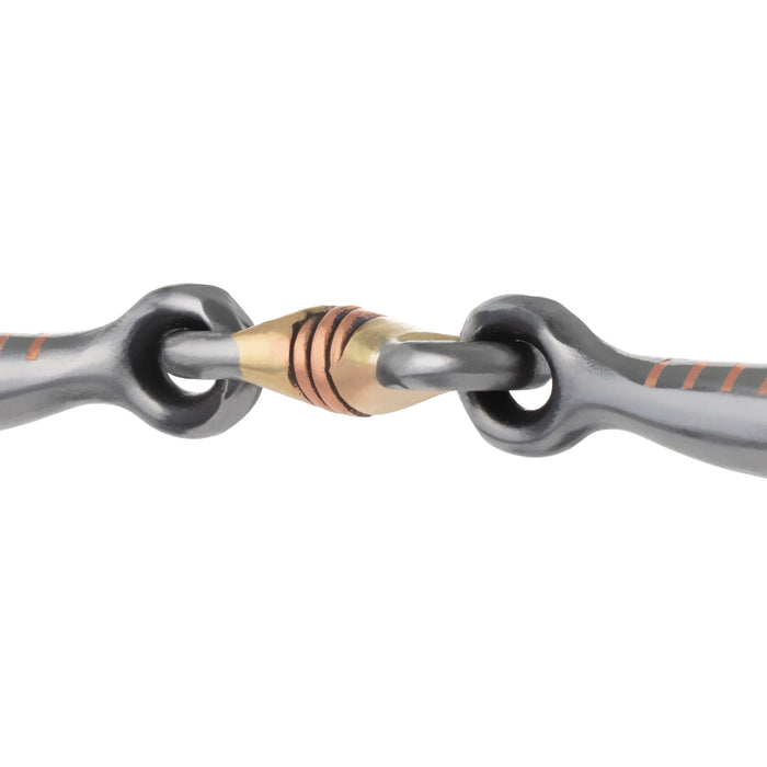 Ring Snaffle Bit with 5" Sweet Iron Dogbone Mouth with Copper Inlay